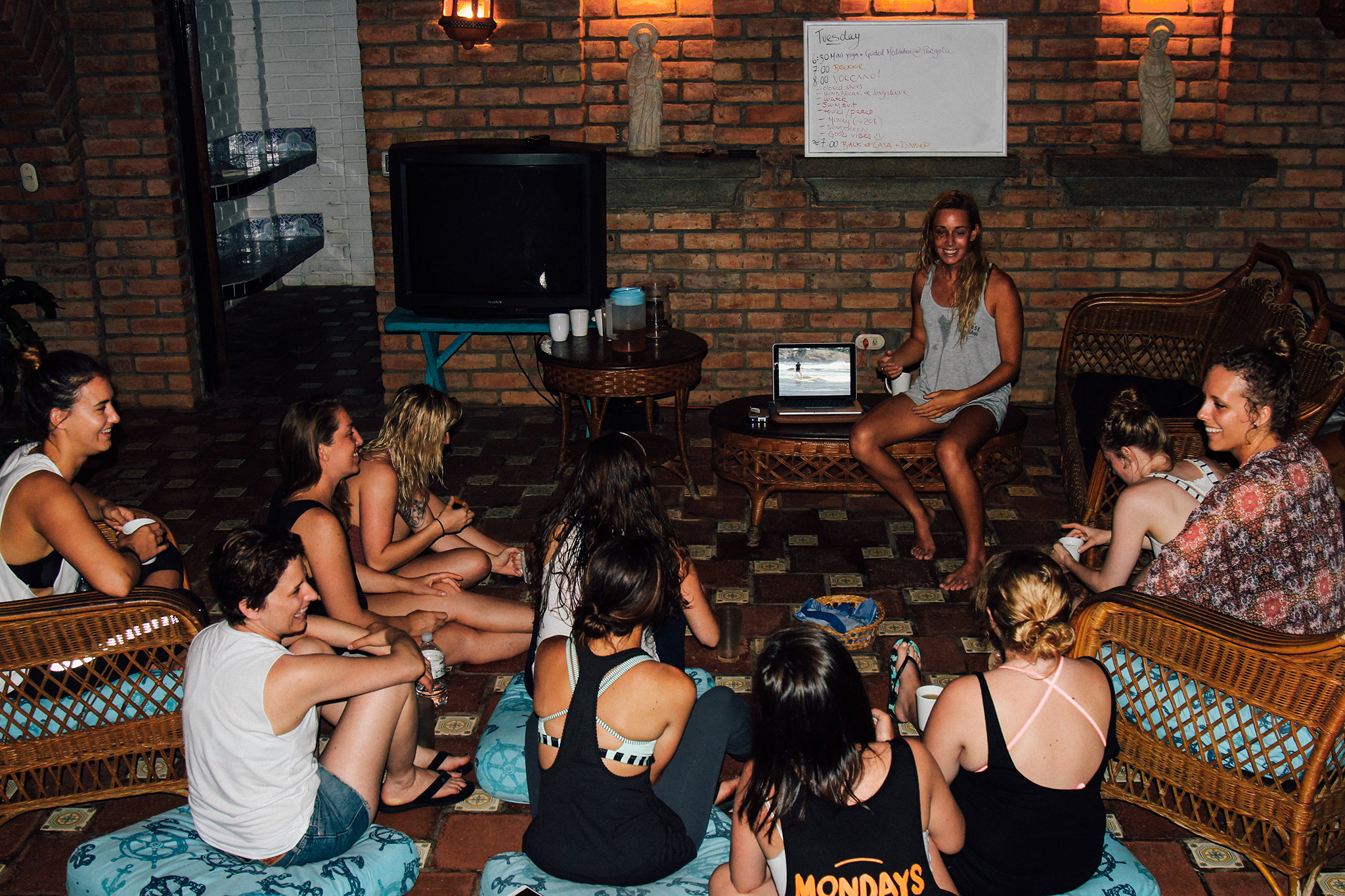 Surf theory lessons with our surf mama Marie-Christine. Photo: Israel