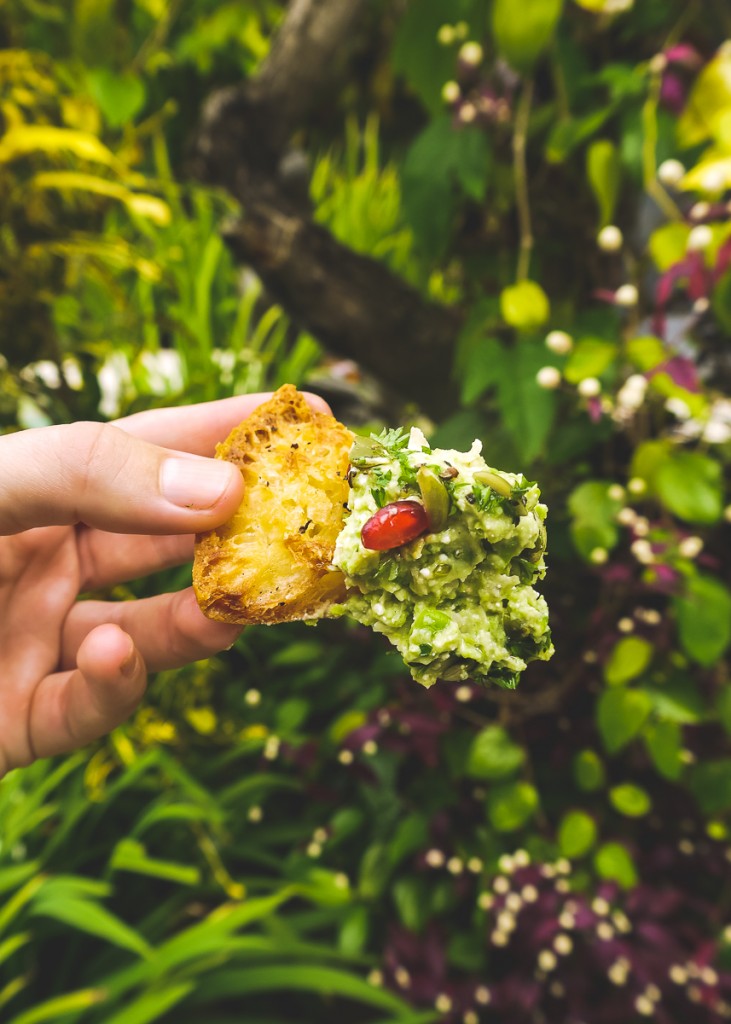 White bean, green pea and feta dip