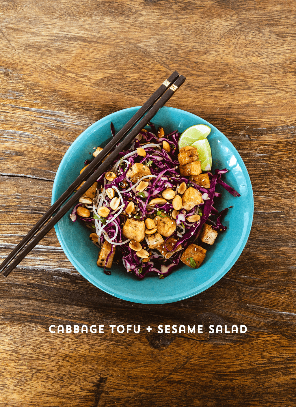 cabbage tofu sesame salad